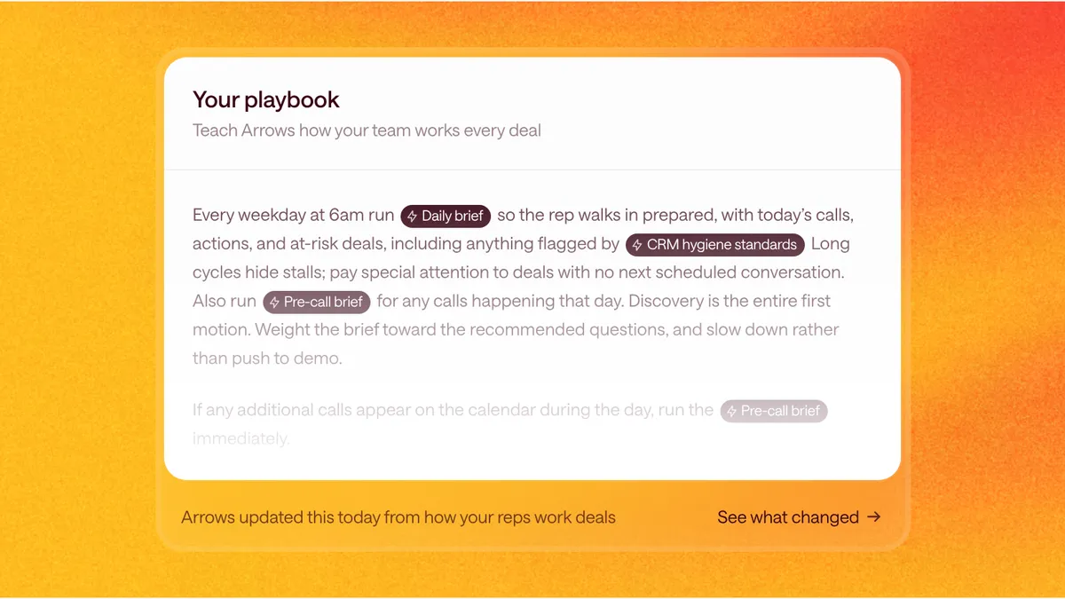 Arrows playbook setting up a daily brief and pre-call briefs